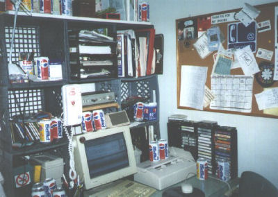 Desk made out of milk crates