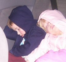Payton and Jordyn on the drive home