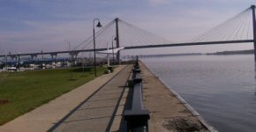 The Clark Bridge and marina.